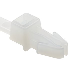 The arrowhead design of this push mount cable tie inserts easily and locks securely in place.