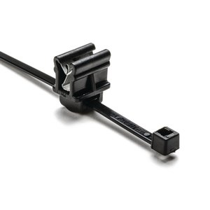 Cable tie with edge clip eliminates the need for drilling mounting holes, simplifying installation.