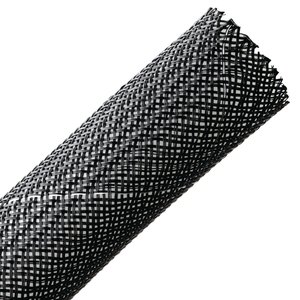 HellermannTyton 170-03027 Braided Sleeving, Expandable, .5 Dia, PA66  Monofilament, Black, 100 ft/reel