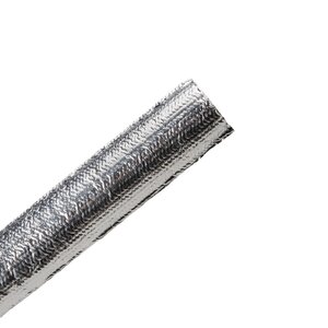 Aluminum laminated fiberglass sleeving reflects radiant heat away from sensitive contents inside the tubing.