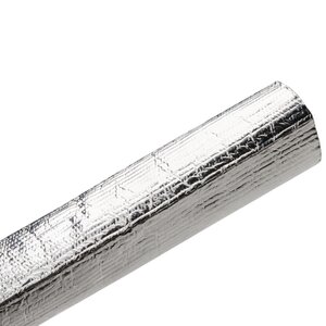 Aluminum laminated fiberglass sleeving reflects radiant heat away from sensitive contents inside the tubing.