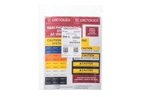The most complete collection of required PV labels in one package, saving you time with one-order simplicity.