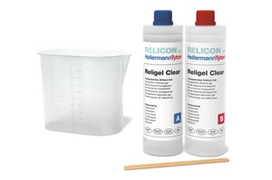 RELICON Religel Clear, transparente e gel de silicione bicomponente e resistente ao calor.