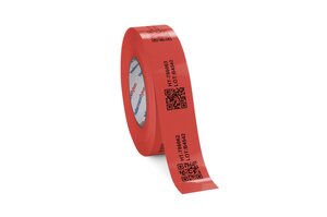 Helatag 1213 - röd UV-beständig kontinuerlig etikett för identifiering på både plana och grova ytor.